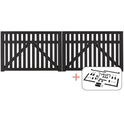 PLUS Country dobbeltlåge 300×98 cm sort inkl. sort beslag