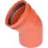 Wavin kloakrør PP rød bøjning 45° x110 mm