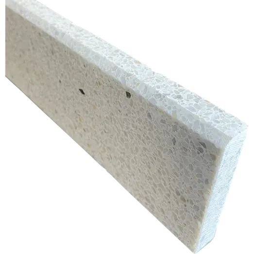 Terrazzo sokkelliste Dubai slebet overflade og top med fas 40x1,5x7,5 cm