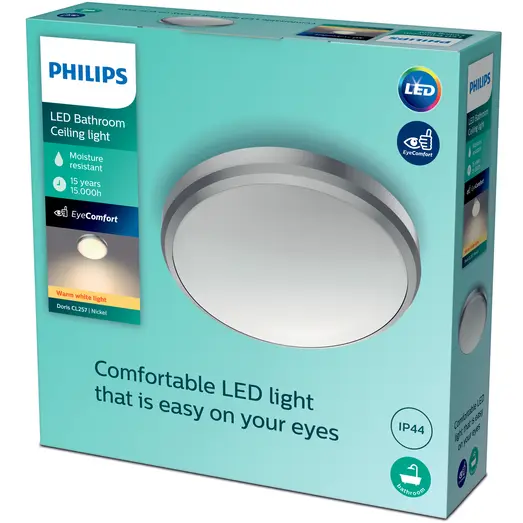 Philips Doris plafond 6W nikkel