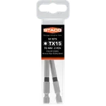 Staco bits 1/4"x70 mm TX15 sort 2 stk.