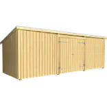 Plus Nordic Multi Havehus 14 m² 3 moduler m/dobbeltdør og lukket front inkl. tagpap/alulister