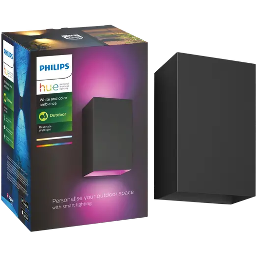 Philips Hue Resonate udendørs væglampe sort