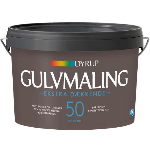 Dyrup gulvmaling ekstra dækkende vand 50 hvid