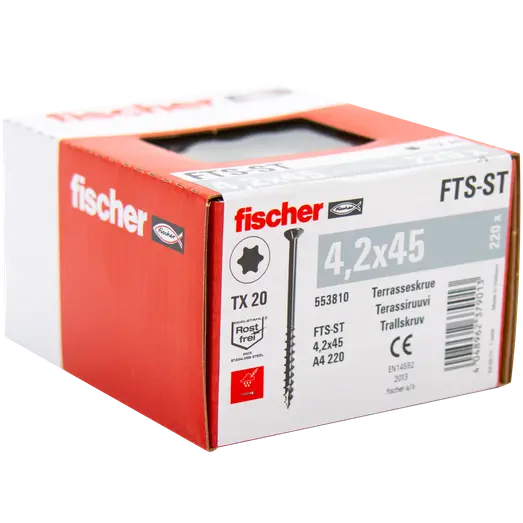 Fischer FTS-ST terrasseskrue 4,2x45 A4 220 stk.