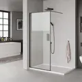 Milobad brusevæg 70x200 cm med sort ramme