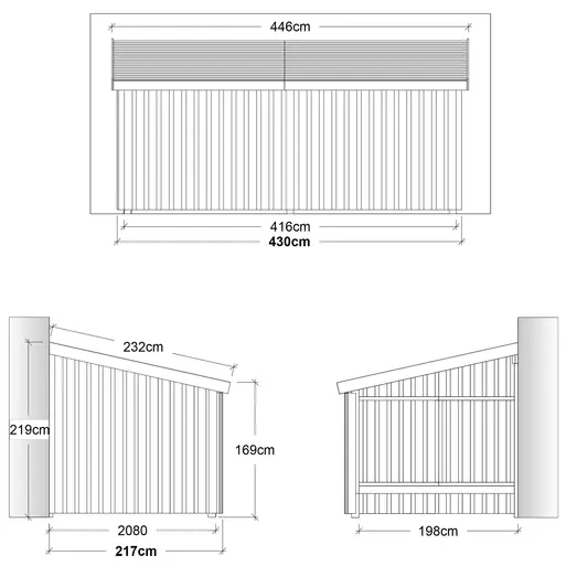 Plus Nordic Multi havehus vægmodel 9,5 m² med åben front