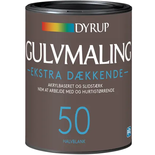 Dyrup gulvmaling ekstra dækkende vand 50 hvid