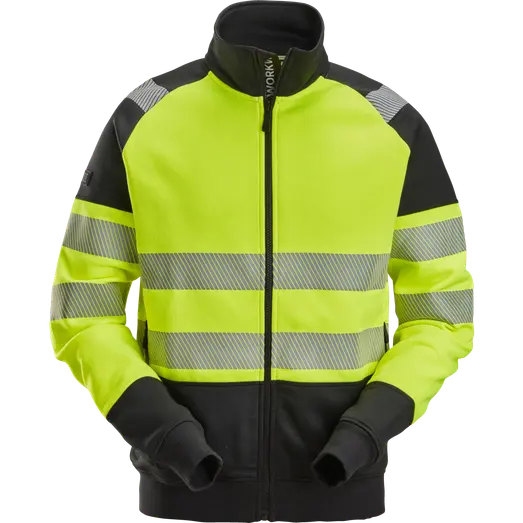 Snickers 2835 hi-vis sweatjakke med lynlås