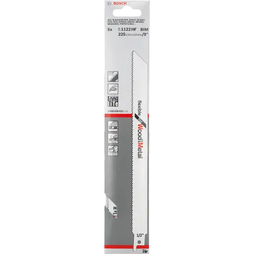 Bosch S 1122 HF bajonetsavklinge flexible metal 225 mm 5 stk