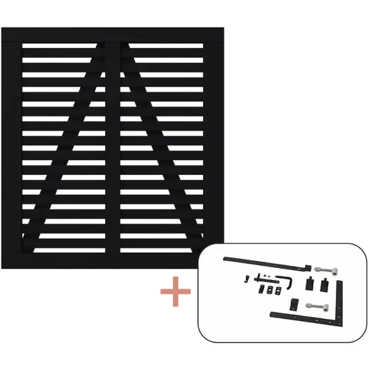 PLUS Harmoni enkeltlåge 100×107 cm sort inkl. sort beslag