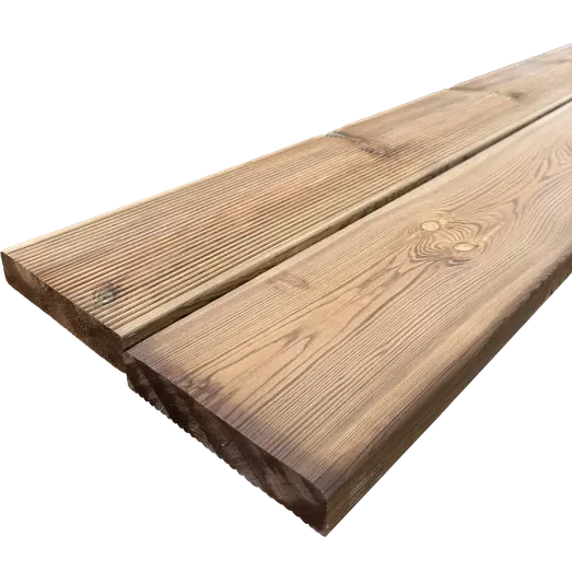 Terrassebrædder m. riller brunimprægneret 28x145 mm
