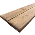 Terrassebrædder m. riller brunimprægneret 28x145 mm