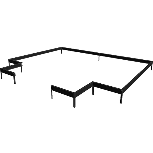 Halls ICON Gardenhouse 6 8,6 m² sort m/3 mm hærdet glas og fundament