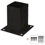 Plus Cubic Stolpefod 9x9 cm stolper til fundament m/skruer sort
