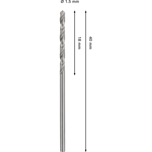 Bosch PRO Metal HSS-G-spiralbor, 1,5x18x40 mm