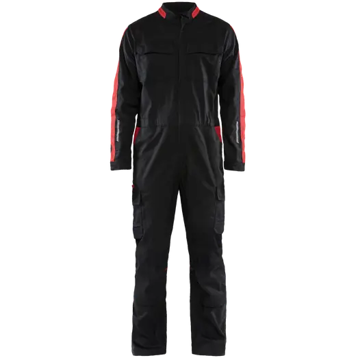 Blåklæder 6144 industri kededragt stretch sort/rød