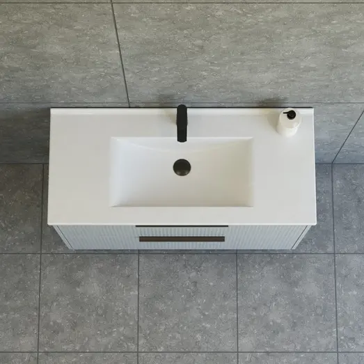 Scanbad NOW vaskeskab m/to skuffer 65,8x45,5 mat lyseblå stribet front