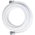 Antenne kabel Ø6,6 5 m med 2xf-connector hvid