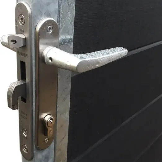 PLUS Artura komposit enkellåge 115×95 cm højrehængt m/stolper til nedstøbning