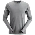 Snickers Allroundwork t-shirt langærmet uld gråmeleret