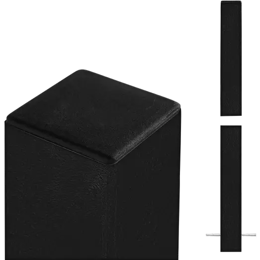 PLUS Stålstolpe 8×8×208 cm til nedstøbning sort m/struktur
