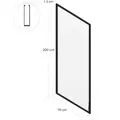 Milobad brusevæg 70x200 cm med sort ramme