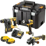 DeWALT DCK330P2T TSTAK bore/-skruemaskine/vinkelsliber/borehammer 2x5,0Ah batteri/lader