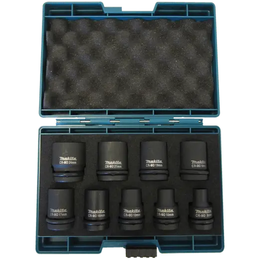 Makita slagtoppesæt 1/2" 9 stk. D-41517 str. 8-24 mm.