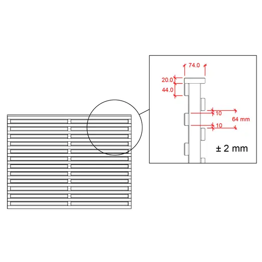 Plus Osaka hegn 180 cm hvid