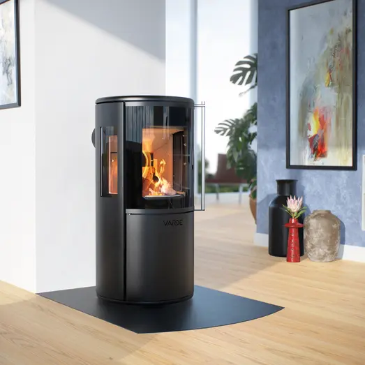 Varde gulvplade stål sort, 85 x 110 cm