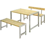 Plus Café plankesæt med 1 ryglæn 127 cm