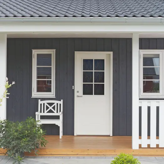 Swedoor P-400 facadedør med glas 948x2115 mm venstrehængt hvid