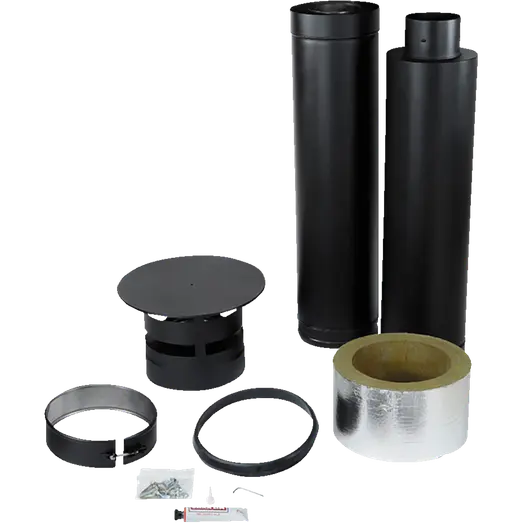 Varde stålskorsten basis sæt Ø250 mm sort