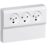 LK panelstikkontakt OPUS 66 udvendig triple m/jord hvid