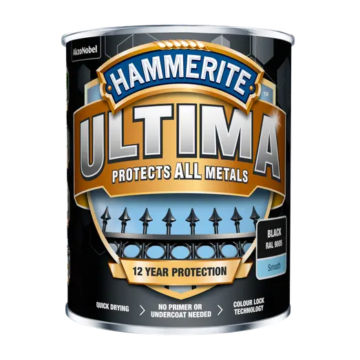 Hammerite Ultima rustbeskyttelse 12 års RAL 9005 sort