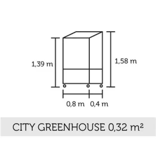 Juliana Urban City Greenhouse vægdrivhus sort med hærdet glas 0,32 m²