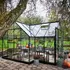 Halls ICON Gardenhouse 8  9,7m² sort m/3 mm hærdet glas og fundament