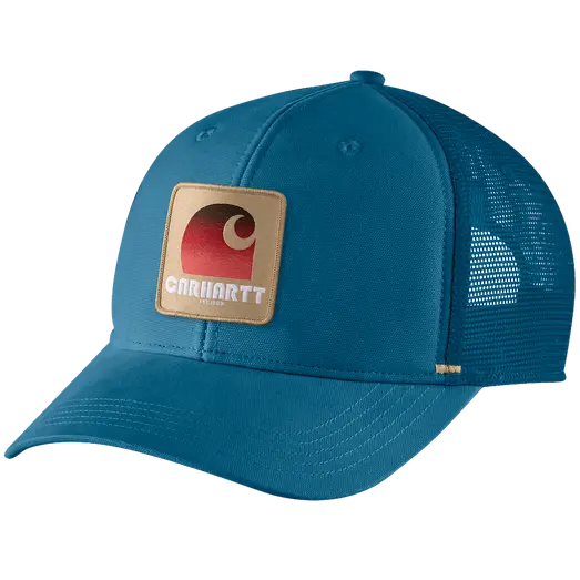 Carhartt canvas mesh back C patch kasket blå onesize