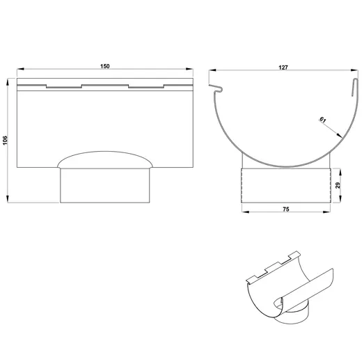 Plastmo tudstykke nr 11, 75 mm zink