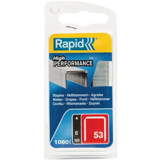 Rapid Nr. 53 fintrådshæfteklammer 6 mm 1080 stk.