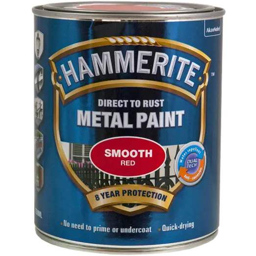 Hammerite glat-effekt metalmaling rød