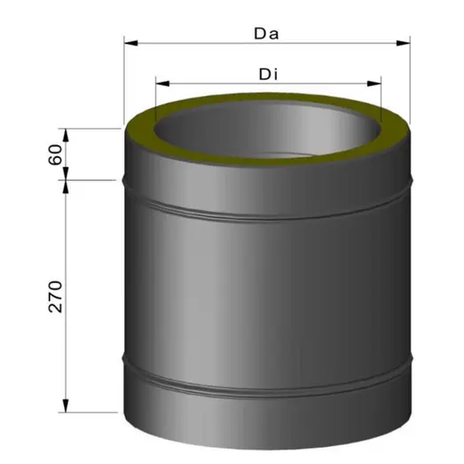 Varde skorsten sektion med spændebånd sort, 33 cm