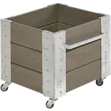 Plus Cubic blomsterkasse med hjul 46x50x45cm gråbrun