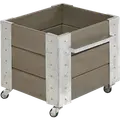 Plus Cubic blomsterkasse med hjul 46x50x45cm gråbrun