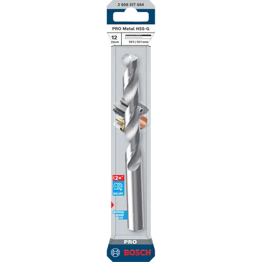 Bosch PRO Metal HSS-G-spiralbor, 12x101x151 mm