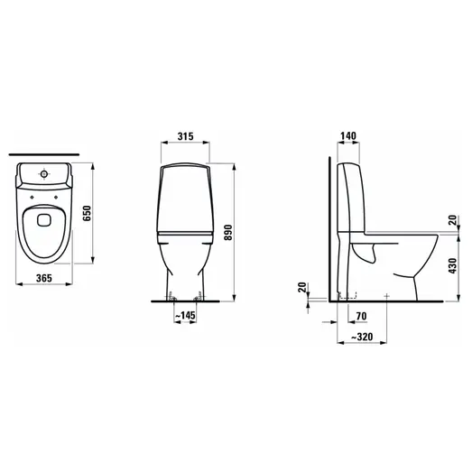 Laufen Pro-N toilet m/skjult S-lås hvid