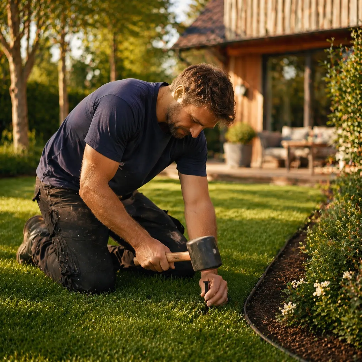 installering af robotplæneklipper med kanttråd