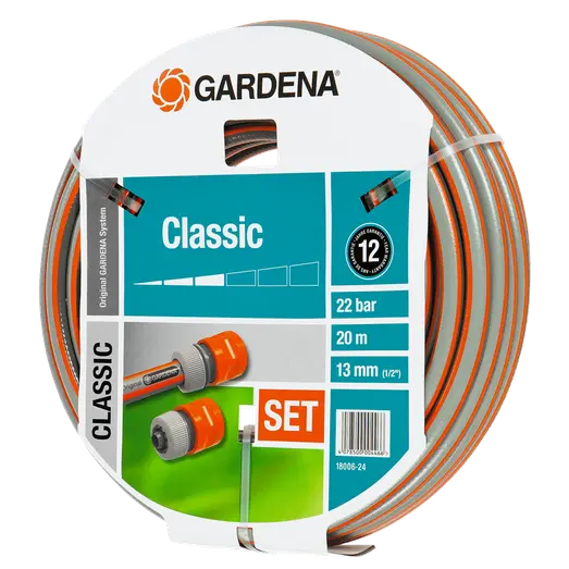 Gardena Classic slange 1/2" - 20 m inkl. 2 slangekoblinger 18006