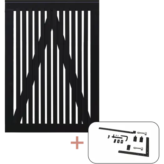 PLUS Sendai enkeltlåge 100×140 cm sort inkl. sort beslag